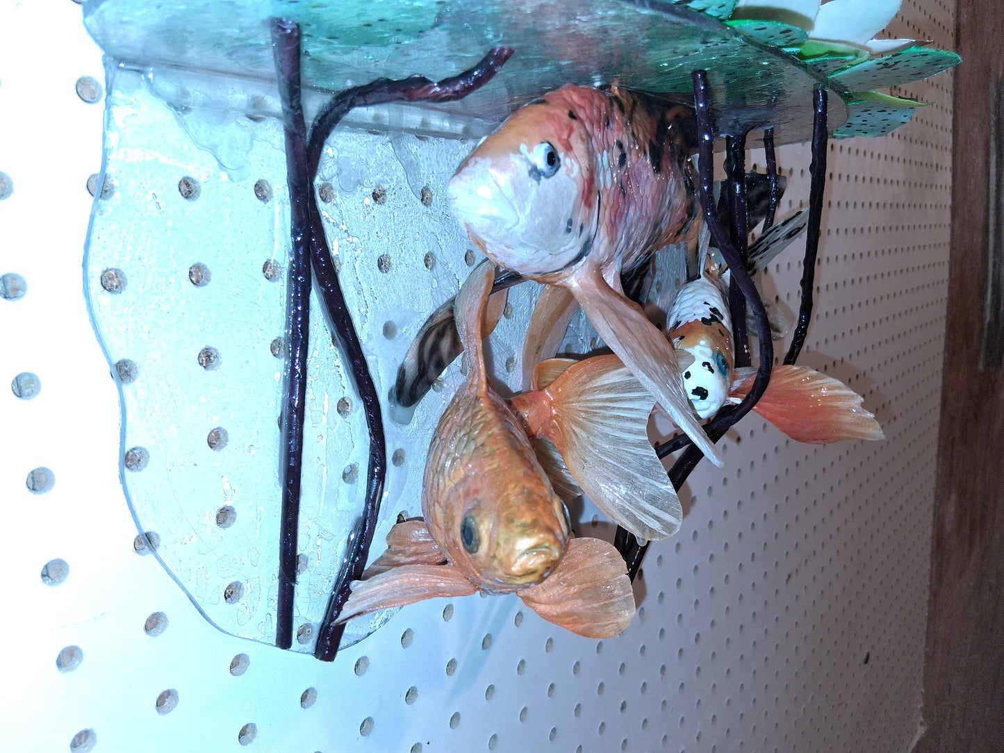 Koi Goldfish Pond Water Lily Wall Mount Art Home Decor FREE SHIPPING