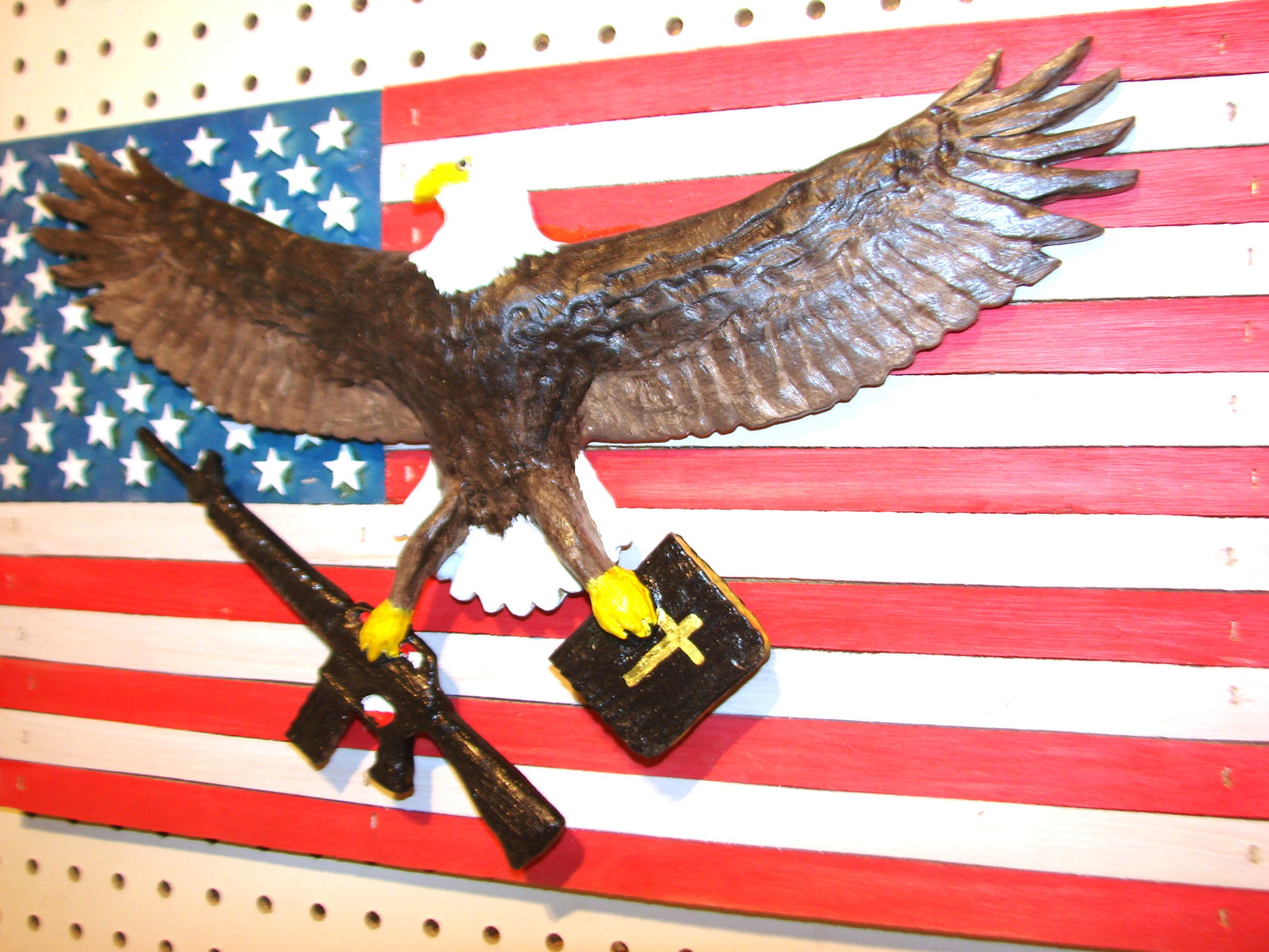 20" U.S. 1st and 2nd amendment Freedom Flag Wall Art FREE SHIPPING