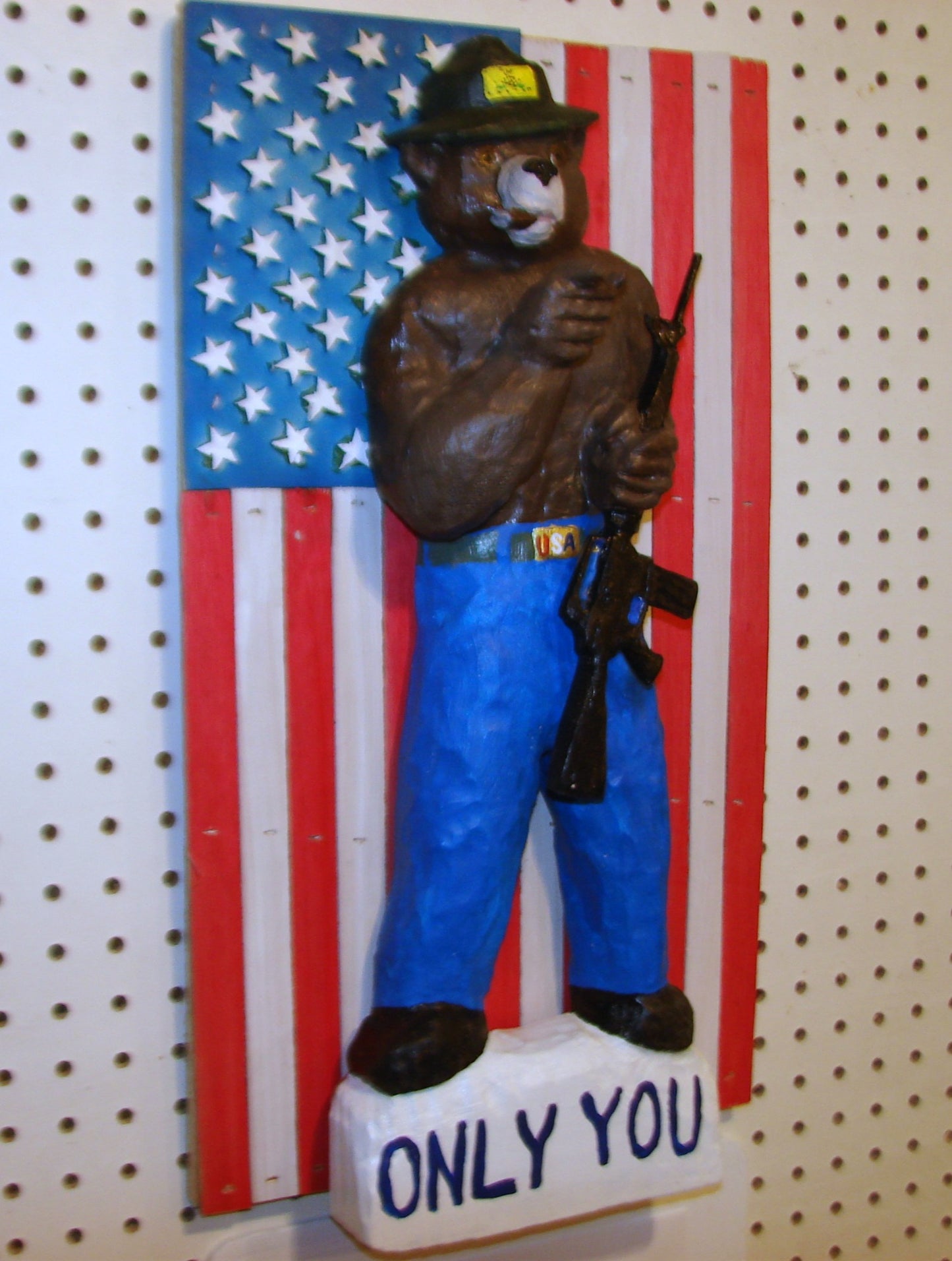 20" Tall Smokey MAGA Bear Patriotic Wall Art FREE SHIPPING