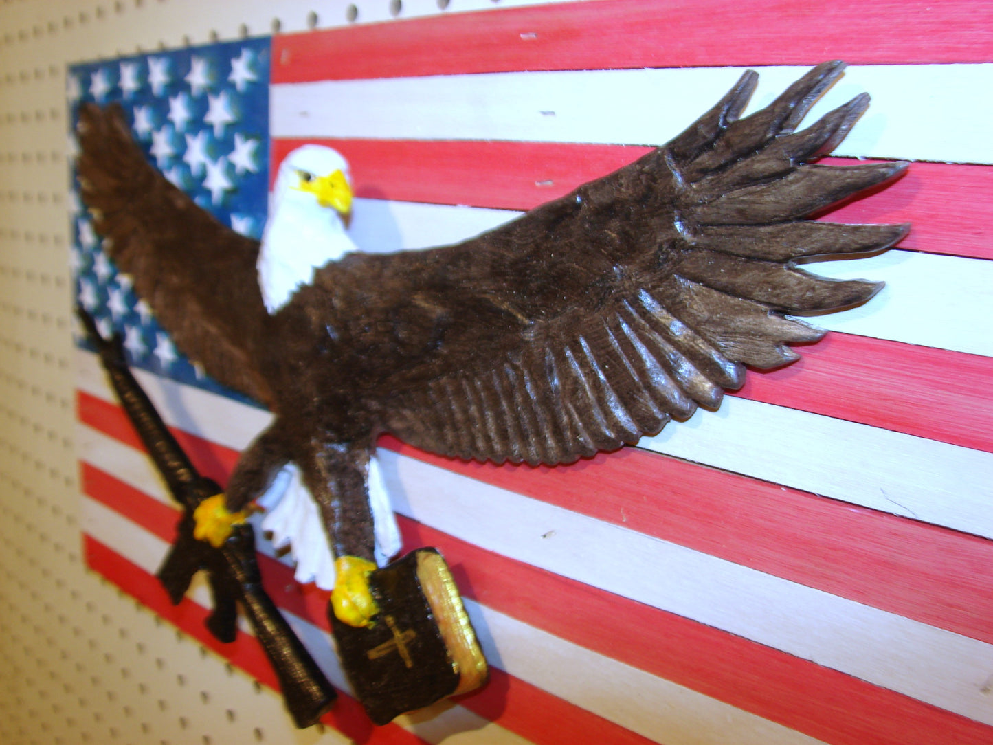 20" U.S. 1st and 2nd amendment Freedom Flag Wall Art FREE SHIPPING