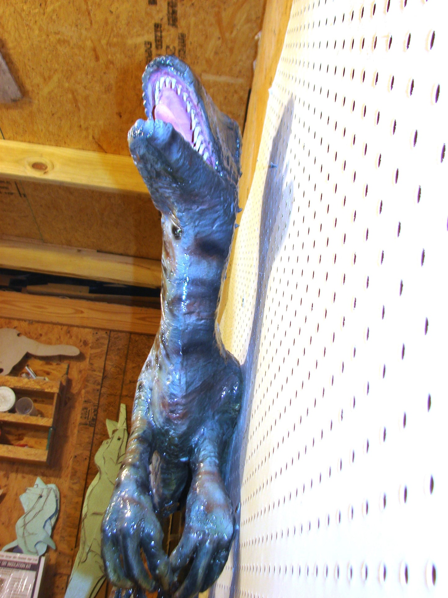 52" Long Raptor Dinosaur Hand Made Sculpture FREE SHIPPING