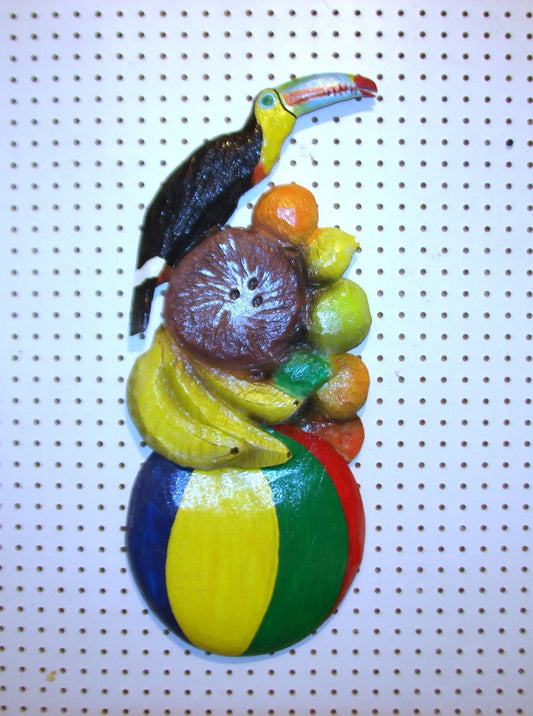 26" tall Toucan Tropical Fruit Beach Ball Wall art FREE SHIPPING